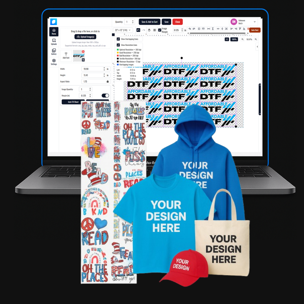 Build Your Own DTF Gang Sheet – Custom, Full-Color Heat Transfers Made Easy