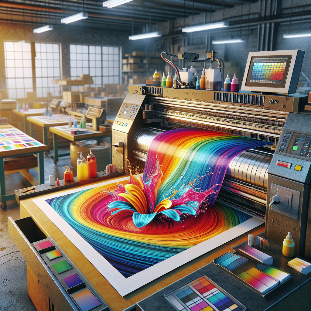 Realistic image of the DTF print process with a film transfer sheet and vibrant designs